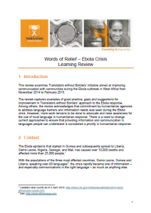 Ebola learing review